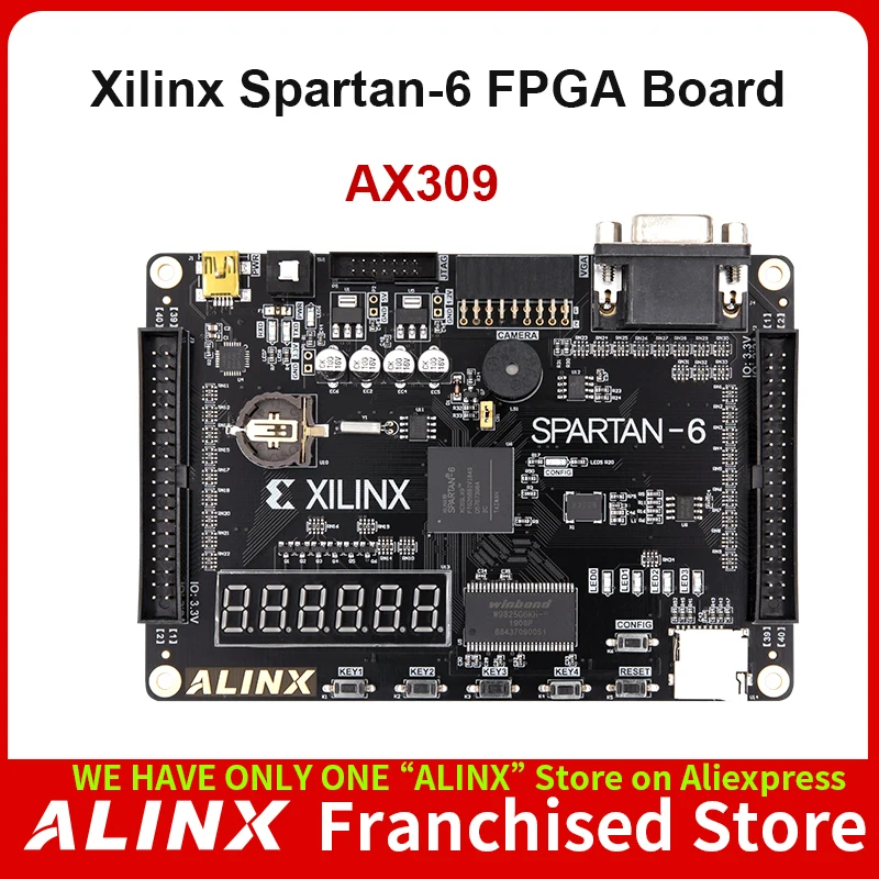 

ALINX AX309: XILINX Spartan-6 XC6SLX9 FPGA Development Board LX9 Entry Level Study Card