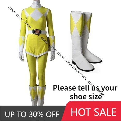 

Yellow Woman Boy CosplayTrini Cosplay Costume Top Pants Accessories Female Rangers Outfit Full Set and Indicidual Items Are Sold