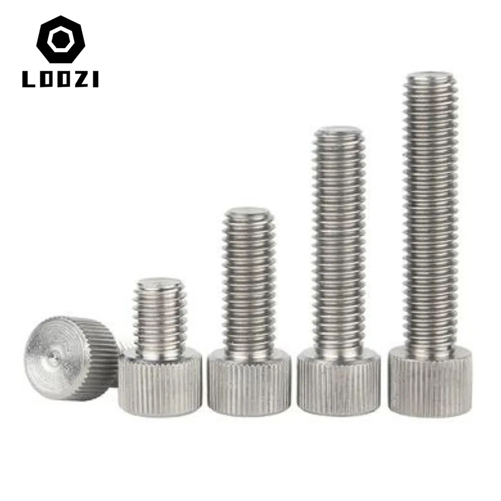 1/2/5X 304 Edelstahl Rändelschrauben M2 M2,5 M3 M4 M5 M6 M8 Flacher runder Kopf Rändelkopf Manuelle Einstellschrauben Rändelschrauben – Detail 5