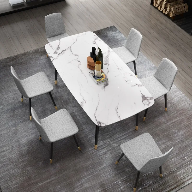 

Modern simple marble dining table, small apartment living room dining table and chair combination