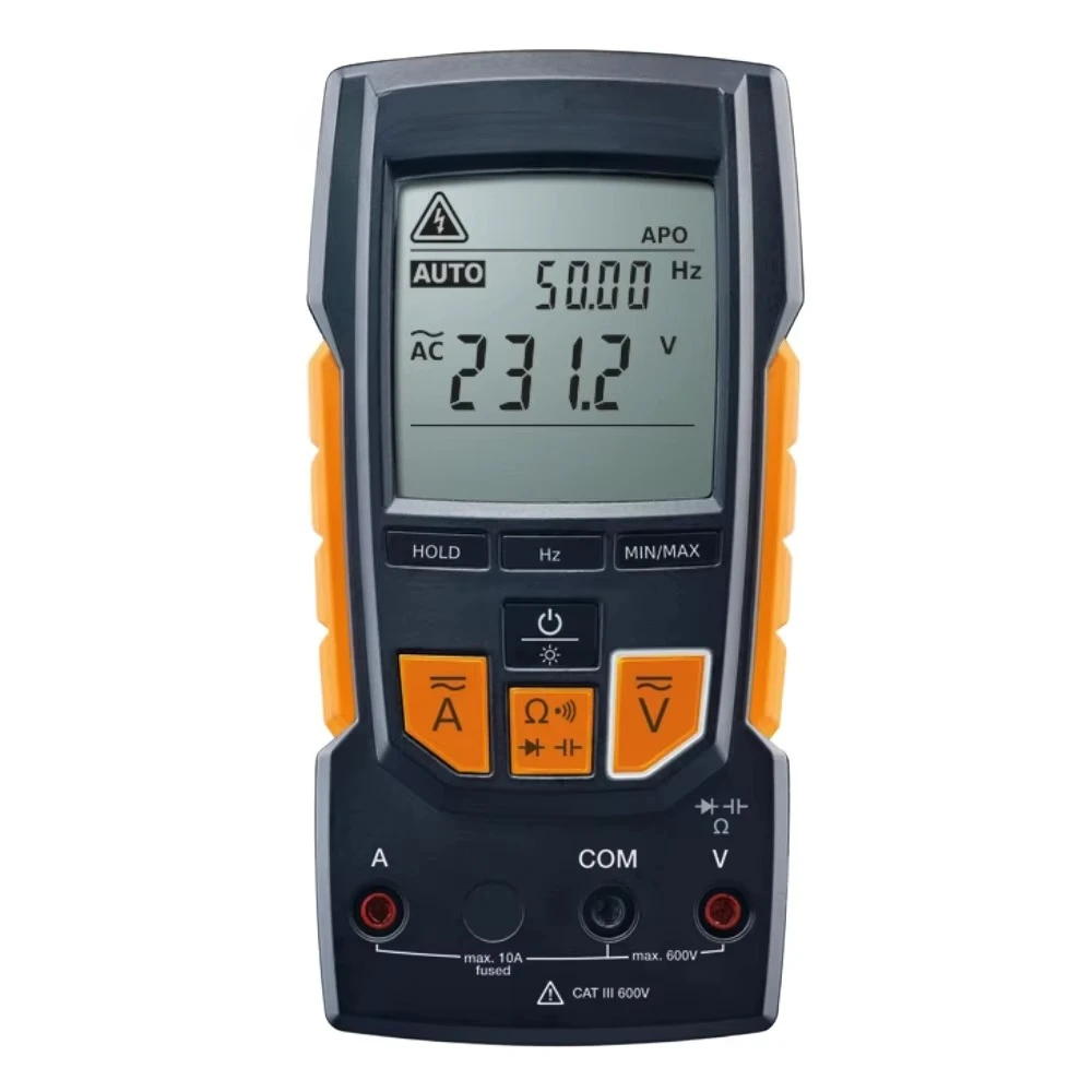 

Высокоточный профессиональный цифровой мультиметр класса 1.5 Original Testo 760-1, 600В AC/DC, 10А, пылезащищенный, с индикатором низкого заряда батареи