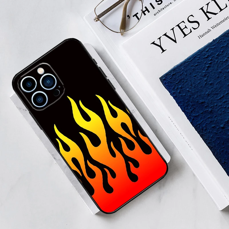 Blue Red Flame Fire Phone Case For iPhone 13 11 12 14 15 16 Pro Max 7 8 Plus X XS XR 12 13 Mini Bumper Cover