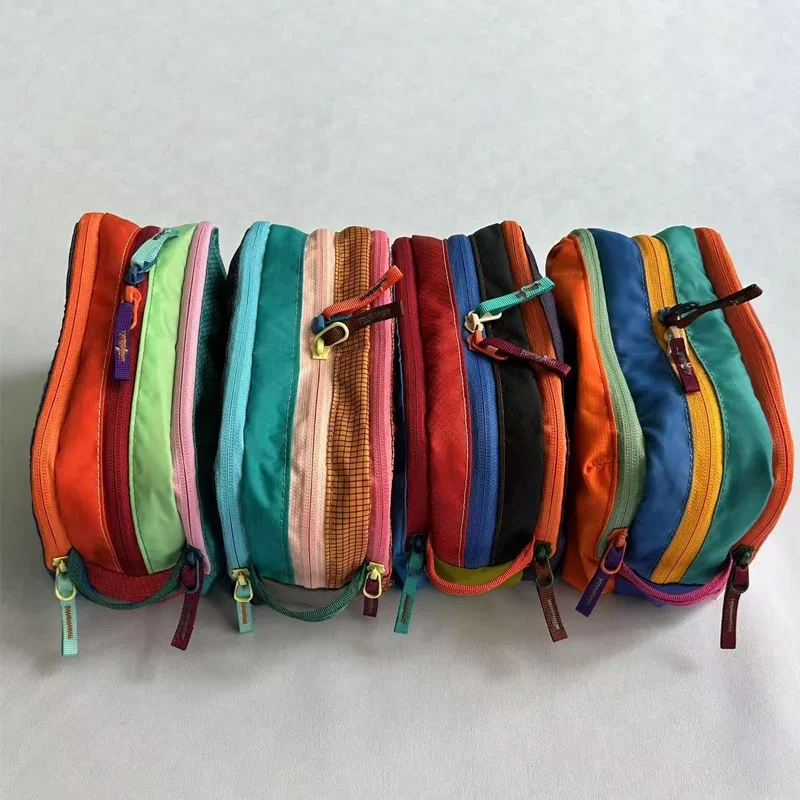 وضع السفر في الهواء الطلق حقيبة تخزين حقيبة مكياج ملونة منسوجة صديقة للبيئة