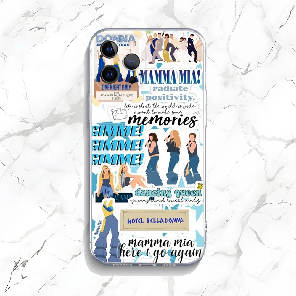 Musical Film Mamma Mia Phone Case For iPhone 15,14,13,12,11 Plus,Pro,Max,XR,XS,X,7,8 Plus,SE,Mini Transparent Silicone Soft