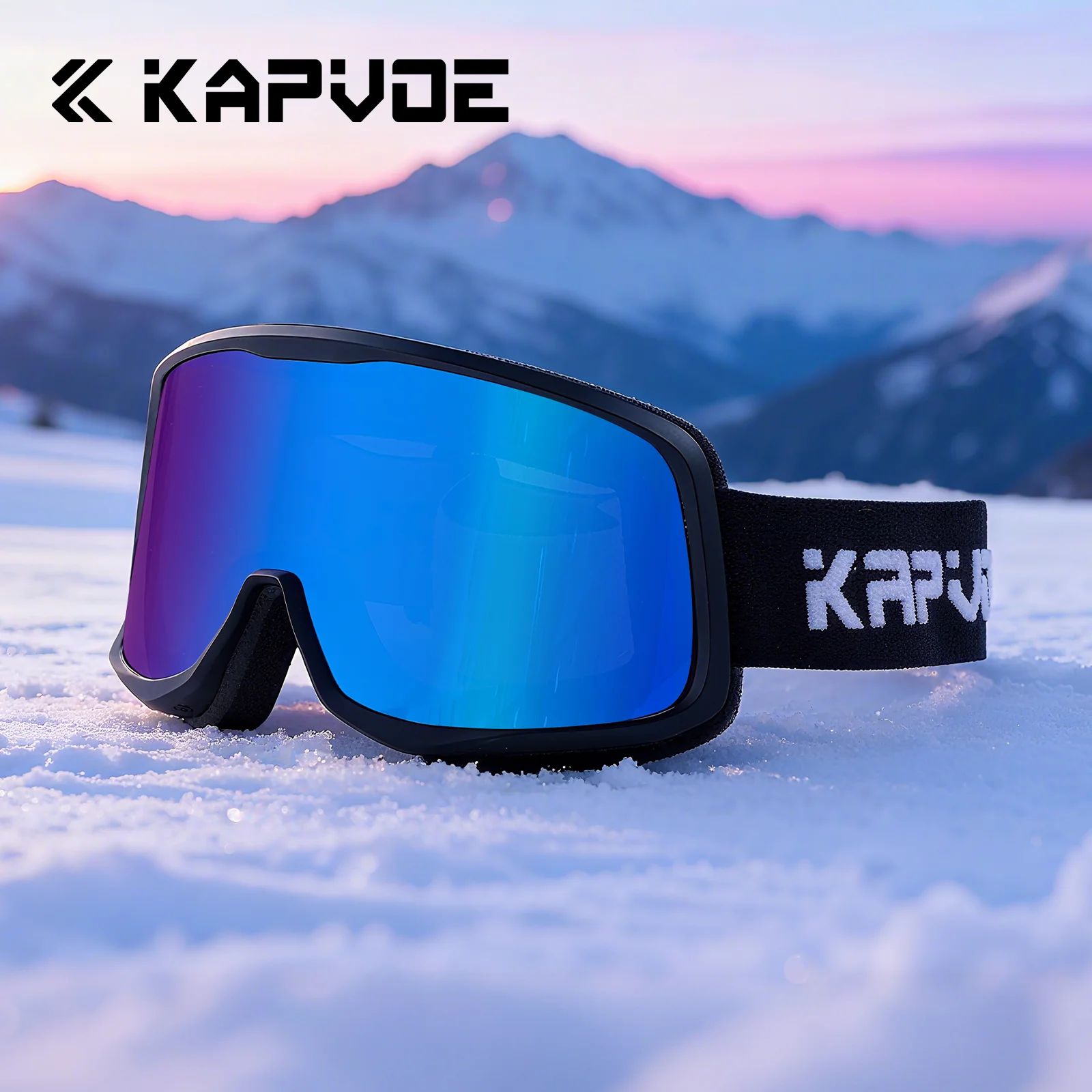 KAPVOE اللونية التزلج حملق التزلج قناع الرجال النساء مكافحة الضباب عدسة مجموعة نظارات UV400 الثلوج الثلوج الكبار على الجليد نظارات