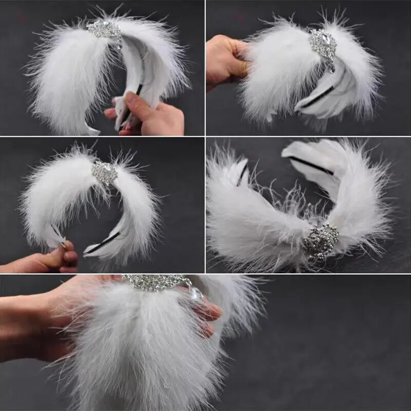 Swan Dance Performance Headwear Feather Ballet Costume Accessories Princess Headdress Nutcracker Feather headgear