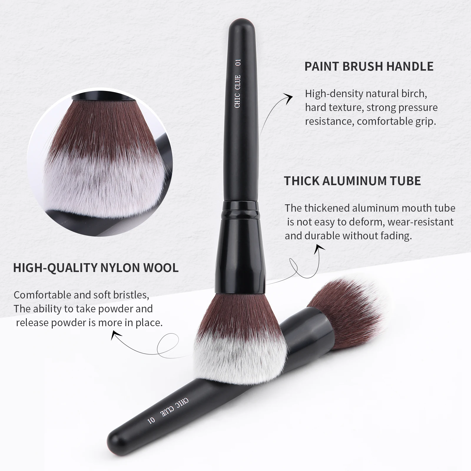 Foundation Makeup Brush Flat Top Buffing Brush Eyeshadow Contour Powder Brush Highlighter Bronzer Detail Makeup Brushes Pencil