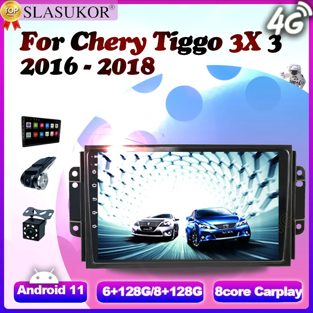 

9 Inch Android 11 Multimedia Player For Chery Tiggo 3X 3 2016 2017 2018 Fan Carplay Cable Radio GPS Keine Android auto WIFI 2din