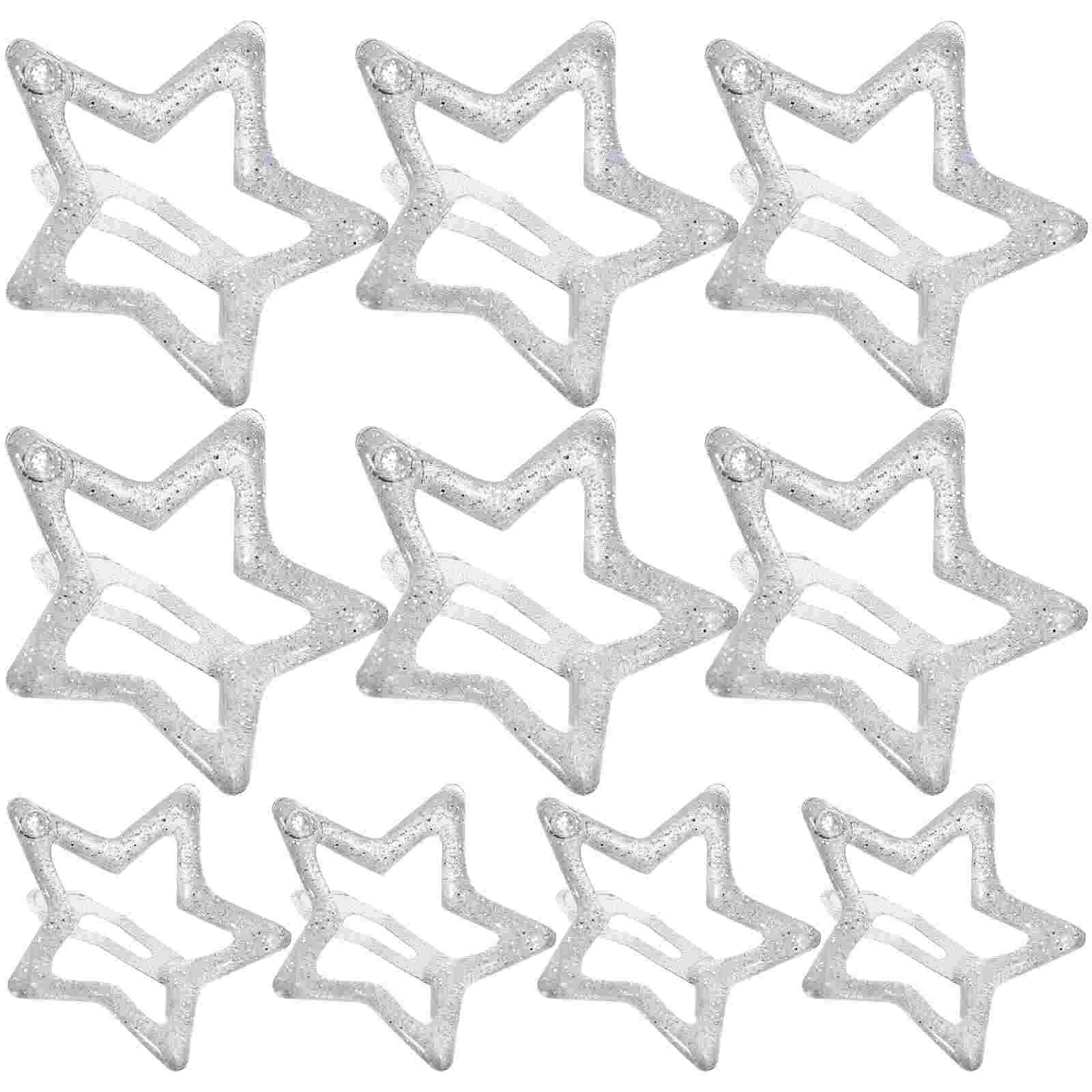 

10 Pcs Pentagram Hairpin Accessories for Short Little Girl Barrettes Girls Metal Snap Clips Miss Ties