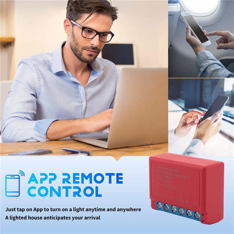 

Умный переключатель FEDI-Tuya Wi-Fi 16A, мини-выключатель «сделай сам», с измерением мощности, поддерживает приложение, удаленное голосовое управление