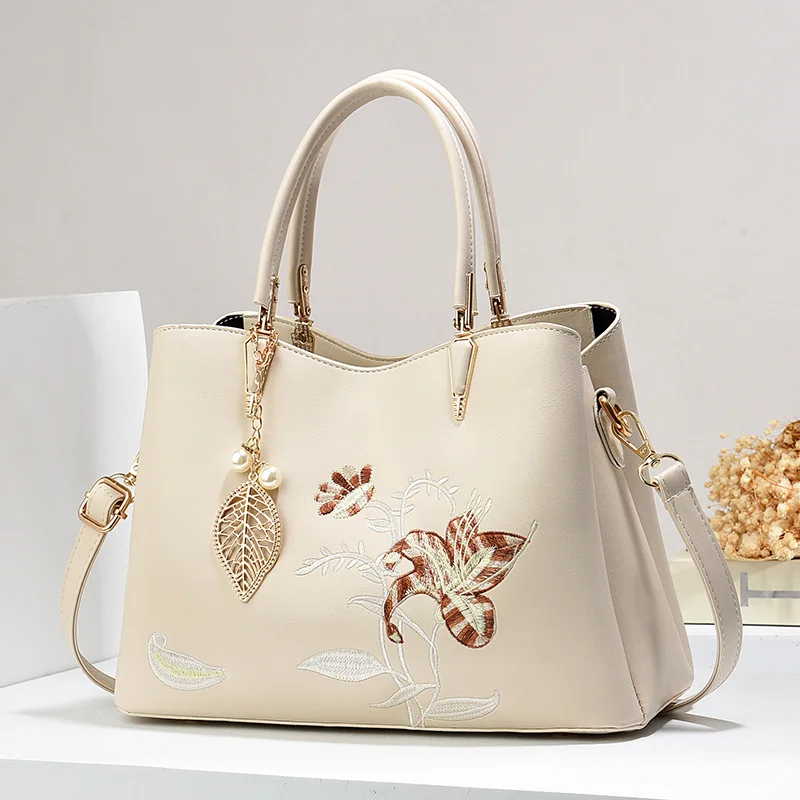 Women's Bag2024New Fashion Handbag Large Capacity Embroidered Women Bag Middle-Aged Mother Bag Shoulder Bag