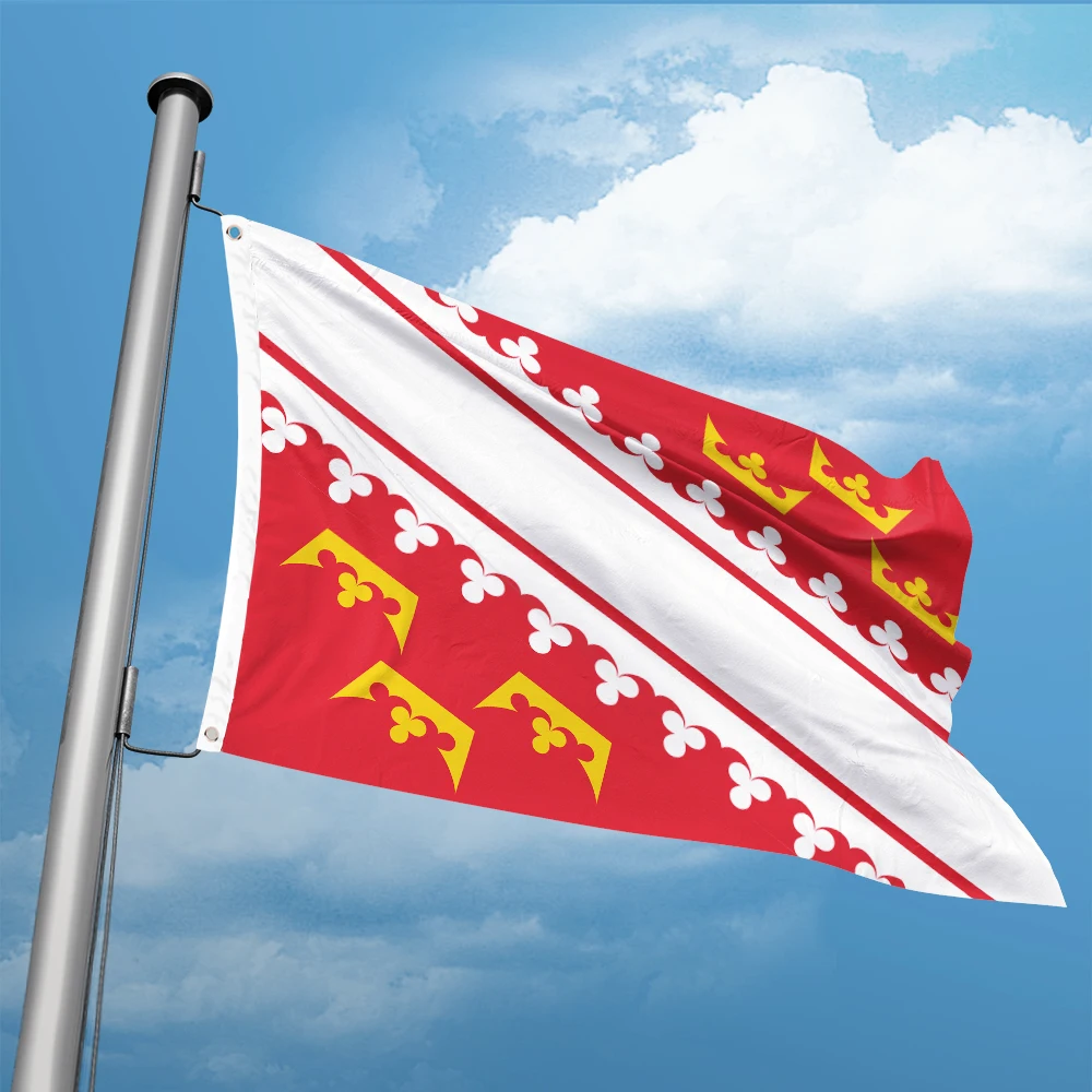 

Французский флаг эльзации, 3 фута x 5 футов, баннер из полиэстера, летающий 90*150 см, Двойное проникновение, под заказ, для улицы и помещений, двойная строчка