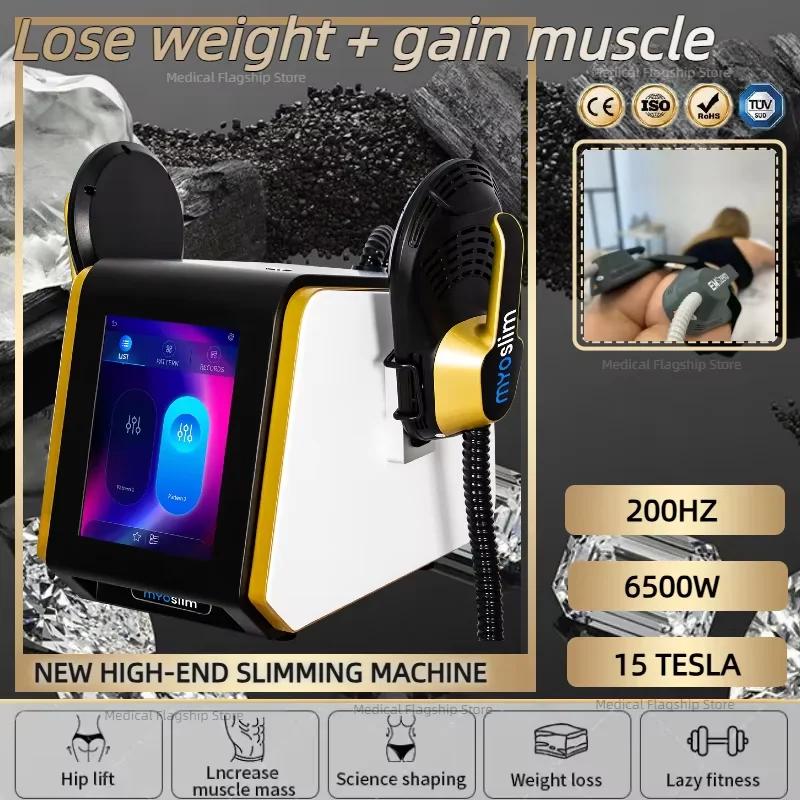 Black Gold EMS Body Sculpting Machine - Painless Fat Burn, Muscle Build, Waist Slim, Hip Lift & Leg Shaping