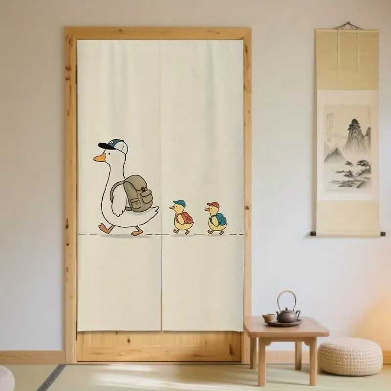 VIKAMA Cute Duck Half-Door Curtain, Privacy Divider for Children's Bedrooms, Dust-Proof Decorative Curtain for the Kitchen