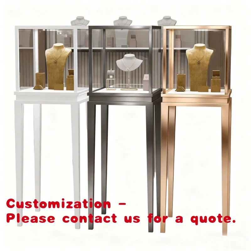 

custom.Customizable Heavy Duty Waterproof Stainless Steel Silver Jewelry Showcase Display Cabinet LED Antique Gold