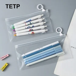 TETP 50Pcs Transparent Bag With Pull Tab Home Paintbrush Pen Stationery Accessories Storage Travel Sock Packaging Resealable