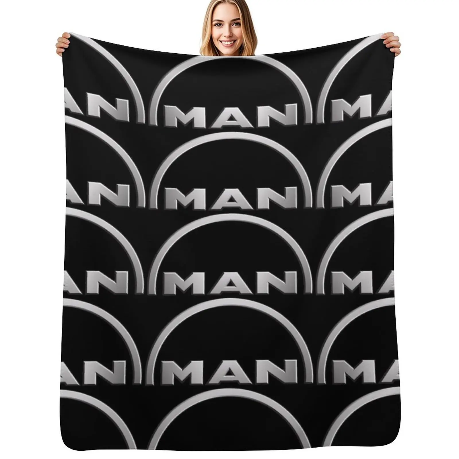 MAN logo Throw Blanket Color Fast Cozy Throw Blanket