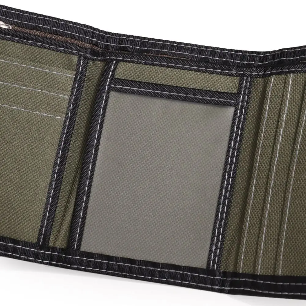 Canvas Trifold Wallet Portable Short Change Purse ID Card Cash Coin Purse Card Holder Multifunctio Men's Small Clutch