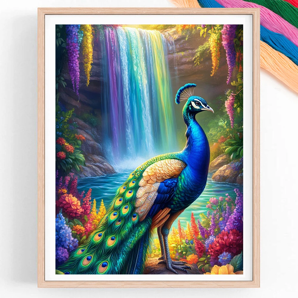 

Animal Cross Stitch Kits Sets For Embroidery Peacock 11CT Handicraft Home Decor