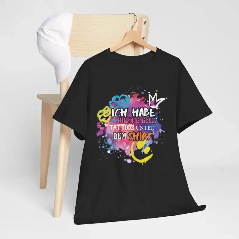 Funny T shirt with the saying I have really cool tattoos under my tattoo trade fair convention gift idea