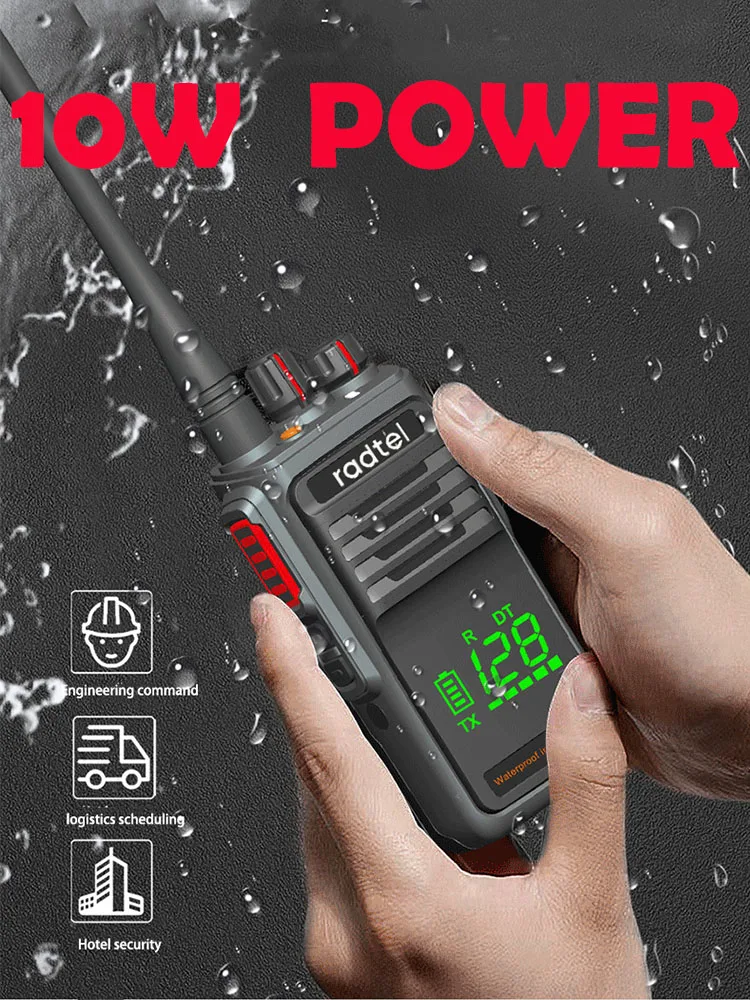 10W Radtel RT-460 Walkie Talkie Long Range IP68  Waterproof Two-way radio Powerful Portable Radio Communicator For Hunting