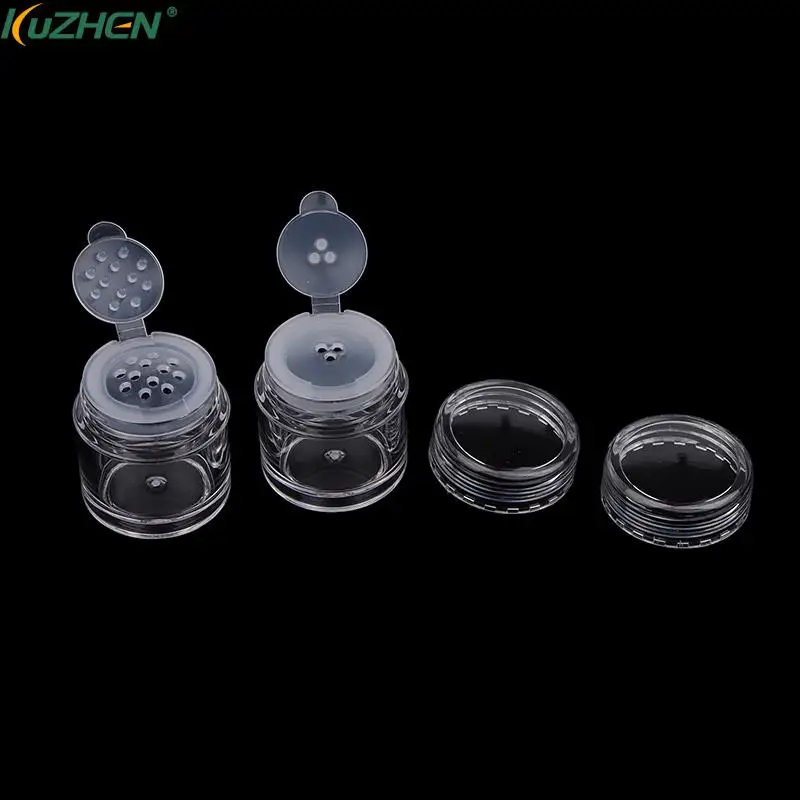 5ML Clear Bottle Plastic Divided Bottle Loose Powder Bottle Eye Shadow Powder Bottle AS Material Nail Decoration 1/3/12 Holes