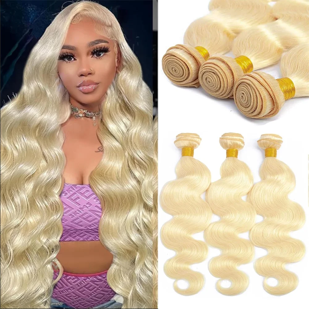 Paquetes de Cabello Humano Virgen Brasileño 12A 613 Ondulado con Cierre 4x4, Extensiones de Cabello Humano Rubio Miel Ondulado