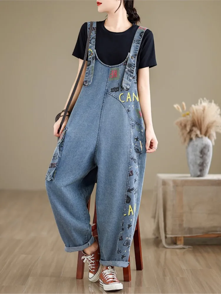 Oversized jeans lente overall broek damesmode casual damesbroek losse dames denim broek