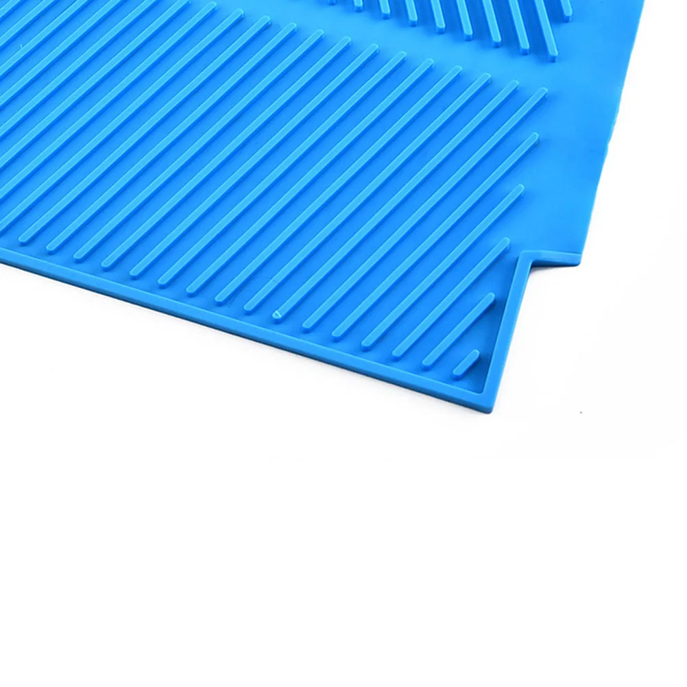 

Non-Slip Silicone Mat Sky-Blue Drain Tray For Kitchen Drying Fruits Vegetables Dish Plate Storage Cabinet Drawer Heat