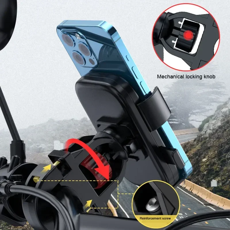 Opansten Anti-slip Phone Mount 360° Rotatable Adjustable Bike Phone Mount for Outdoor Cycling, Mountain Bike Accessories