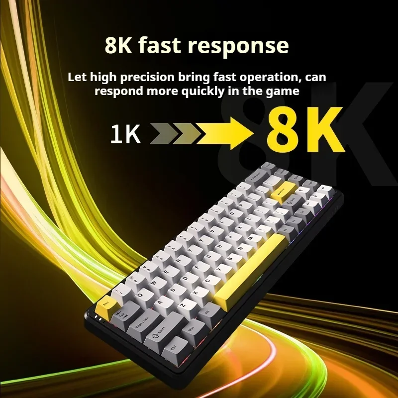 AJAZZ AK680MAX Magnetic Axis Wireless Keyboard Three Mode Bluetooth RGB 8k Low Delay Side Engraved E-Sports Gaming Keyboard