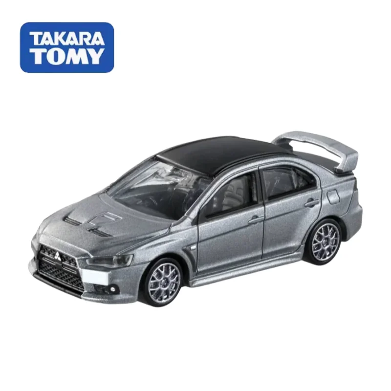 TAKARA TOMY diecast alloy car toy flagship black box TP02 Mitsubishi Lancer EVO coupe decorative ornament, a gift for children.