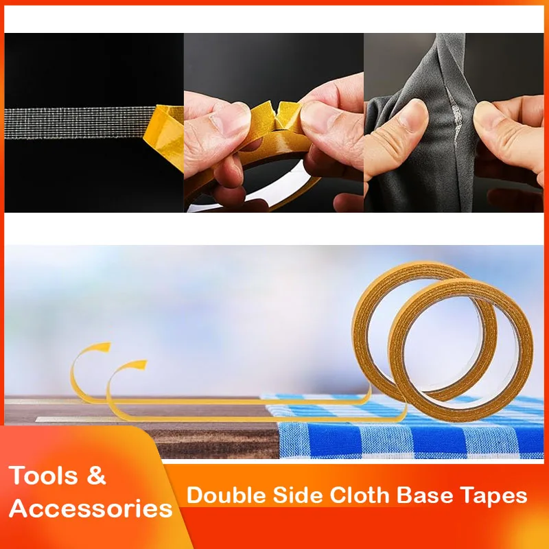 

10m/Roll Double Sided Cloth Base Tape Strong Fixation Translucent Mesh Waterproof Traceless High Viscosity Adhesive Stickers