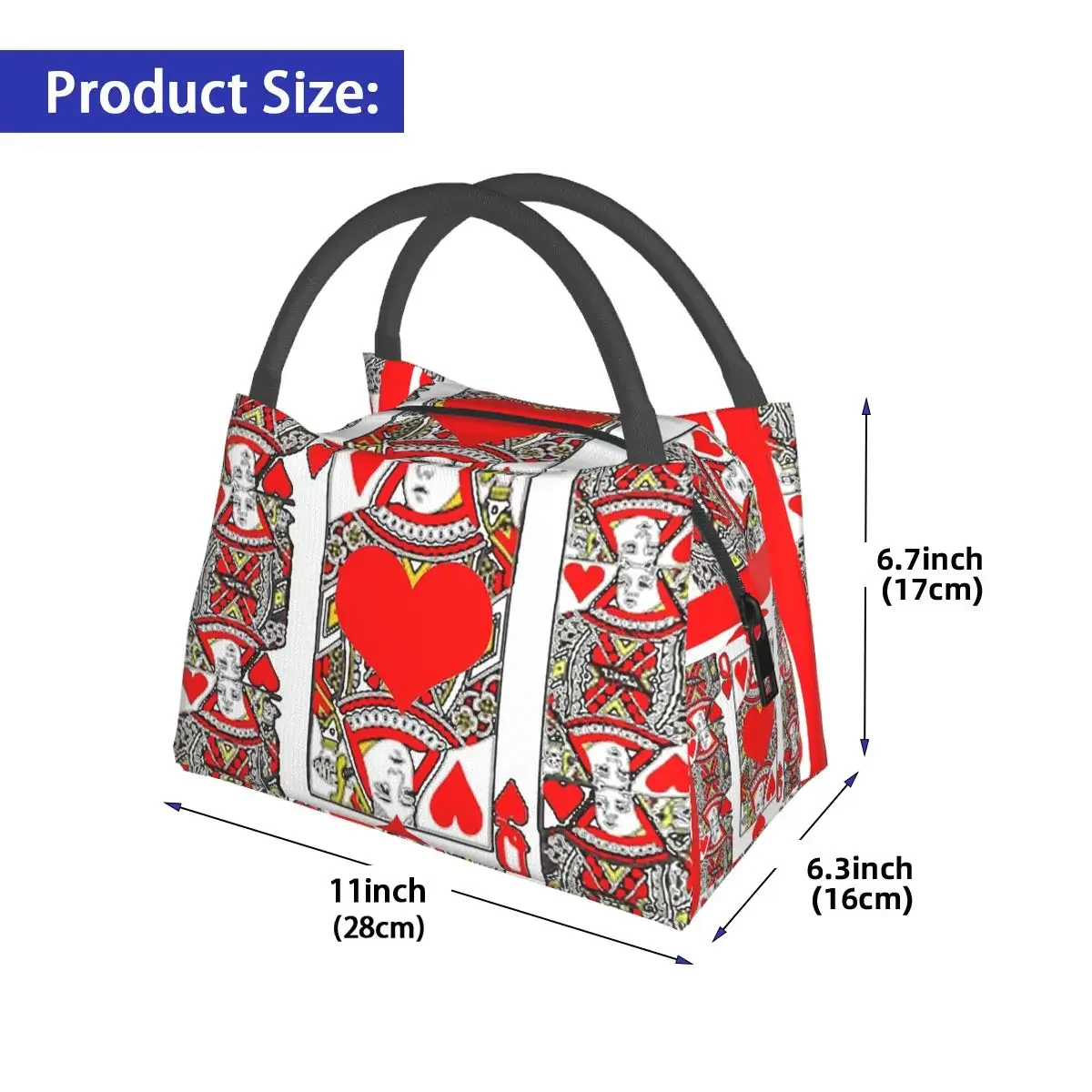 ملكة القلوب أكياس الغداء معزول بينتو صندوق قابلة لإعادة الاستخدام حقيبة الغداء نزهة أكياس برودة حقيبة حرارية للمرأة الأطفال مكتب