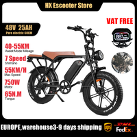 HX V8 750W Adults Electric Bike Bicycle 48V 20AH 20 Inch Fat Tire electric bikes ebike Mountain Oil Brake 750W Ebikes