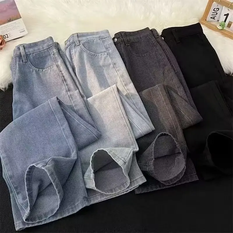 

Men's Straight Leg Solid Color Jeans With Classic Colors Available Spring Summer Casual Wear