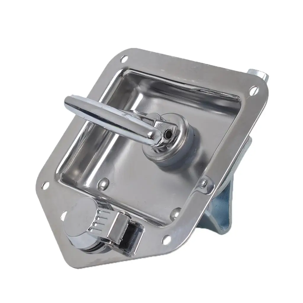 

T-Handle Tool Box Lock Marine RV Door Latch with Gaskets & 2 Keys Stainless Steel Polished