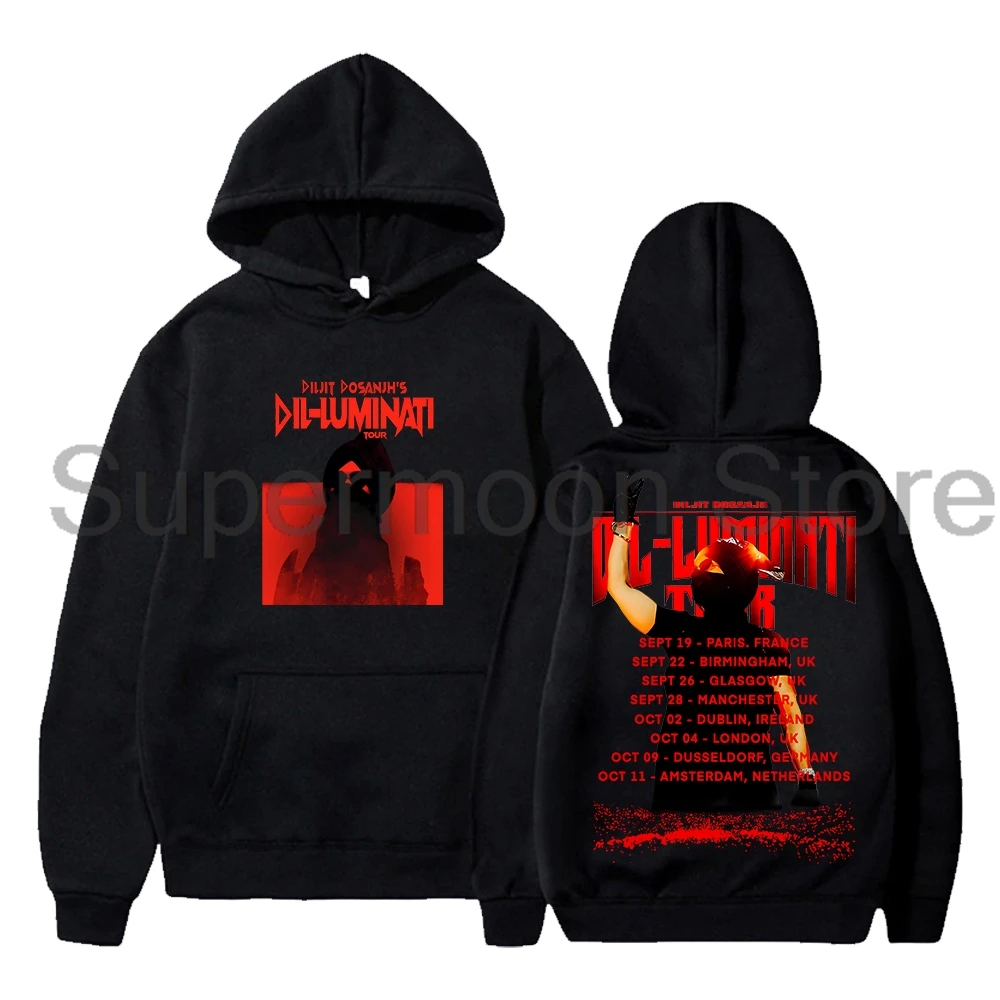 

Diljit Dosanjh Dil-Luminati Europe Tour 2024 Vintage Hoodie Long Sleeve Streetwear Women Men Hooded Sweatshirts