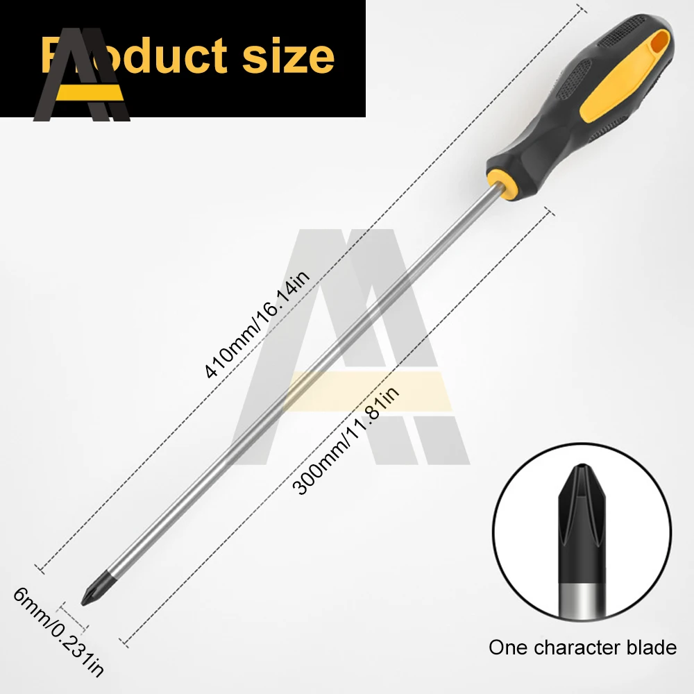 Cacciavite esteso Cacciavite a croce a taglio lungo con utensile manuale per riparazione cacciavite magnetico in gomma