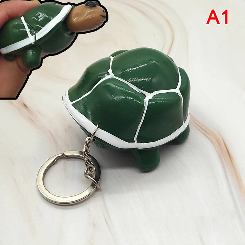 Cartoon Turtle Stress Relief Key Chain Fidget Toy Funny Stress Ball Squeeze Toys for Kids And Adults ADHD Relief Gift