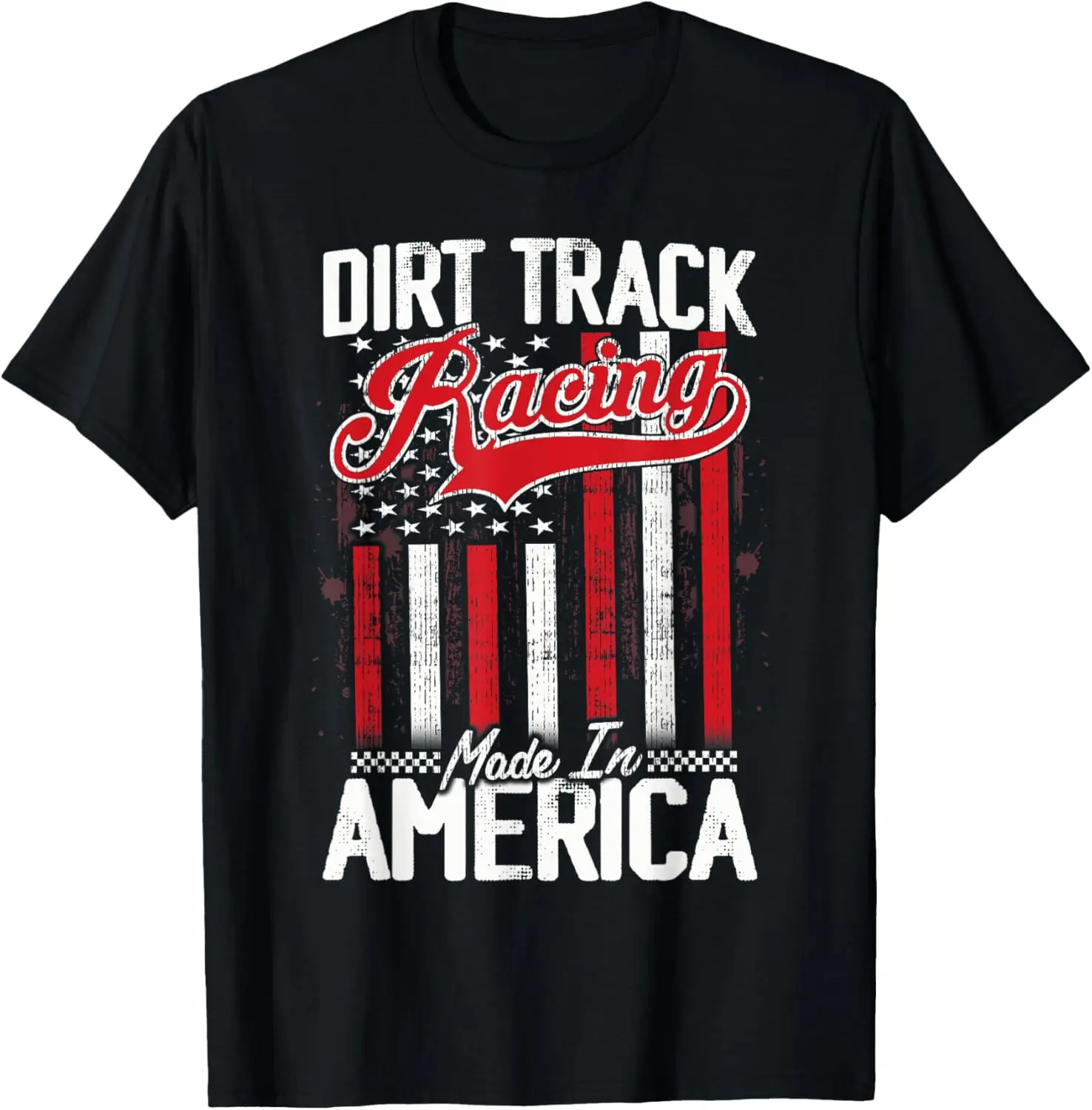 Modified & Sprint Cars - American Flag - Dirt Track Racing T-Shirt