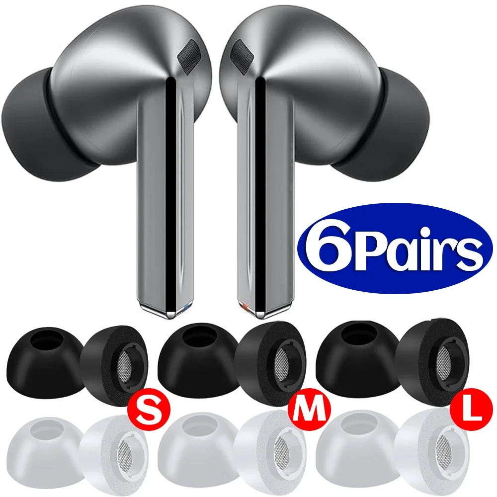 메모리 폼 이어버드 무선 블루투스 이어폰 이어팁, 삼성 갤럭시 Buds3 프로용 이어 커버, 소프트 스폰지 이어플러그, 6 쌍, 3 쌍, 1 쌍
