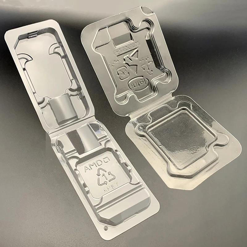 10 Stücke CPU Clamshell Tray Box AMD Fall Halter Schutz PVC Wasserdicht Für AMD 754 905 938 939 AM2 AM3 FM1 FM2