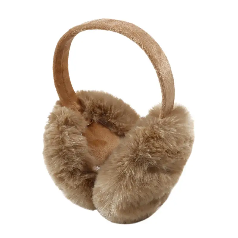 Portátil dobrável inverno quente earmuffs pele cor sólida orelha muffs ao ar livre proteção contra frio macio pelúcia orelha mais quente sking quente earflap