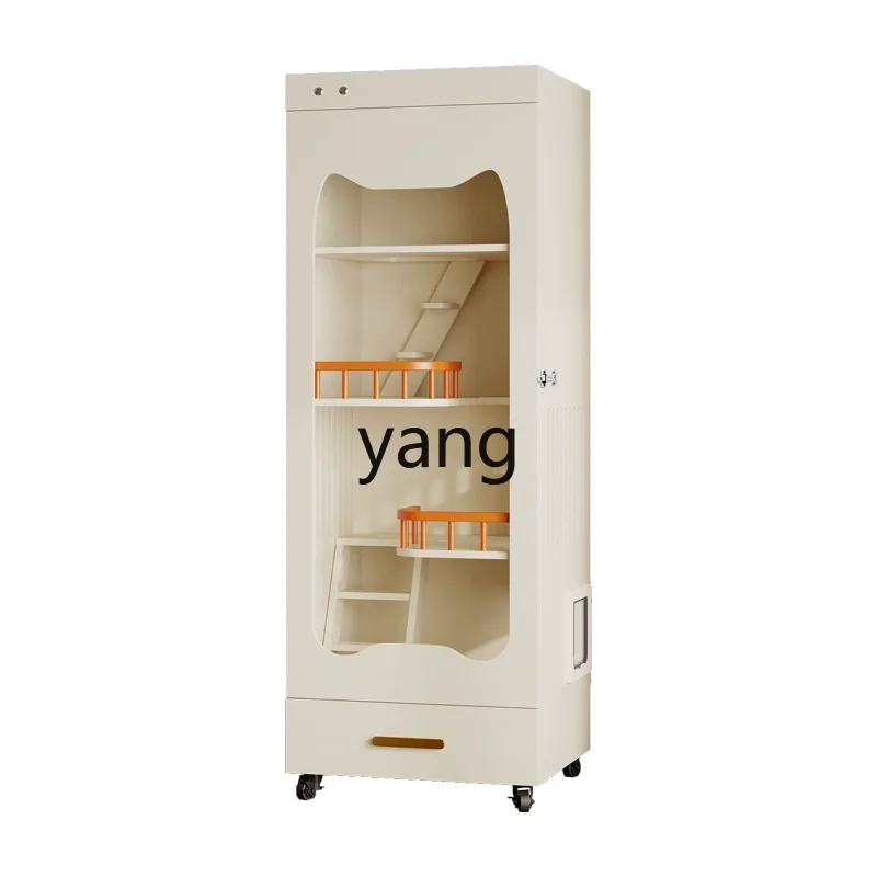 

ZL fresh air system cat villa cat litter basin with toilet integrated high-end solid wood