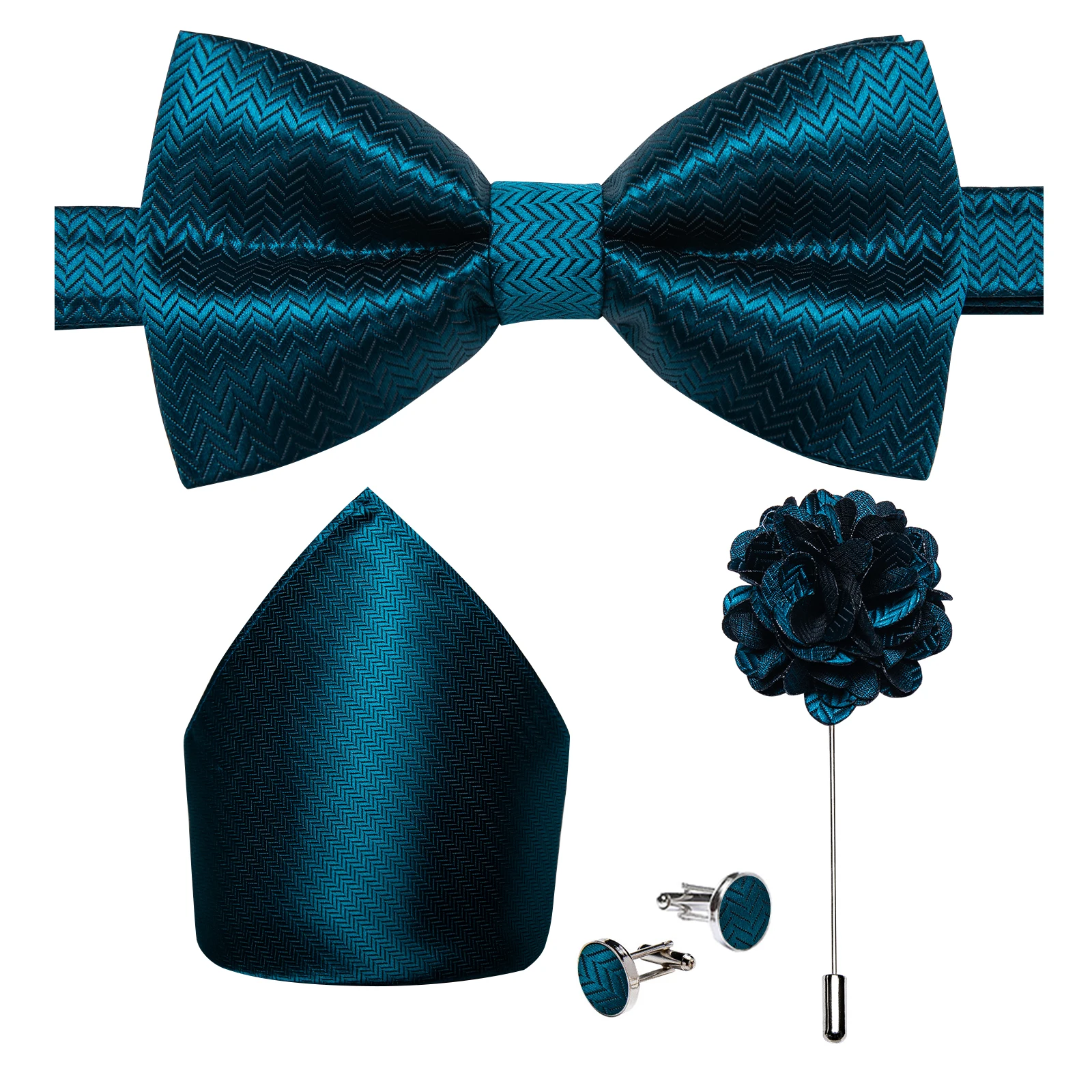 Hochzeitsfliege für Herren, klassisch rot, vorgebundene Fliege, Manschettenknöpfe, Ansteckblume, Set für Partys, Schmetterlingsknoten, Geschenk, Herren-Accessoires – Detail 26