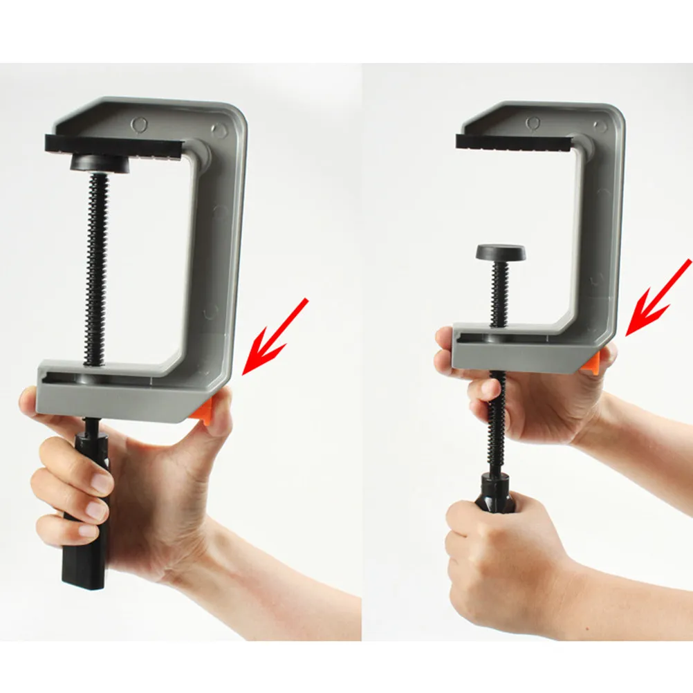 3 Inch Aluminum Alloy C Clamp for Woodworking Quick Release Heavy Duty Fixture with Thickened Plastic Handle Rust Proof