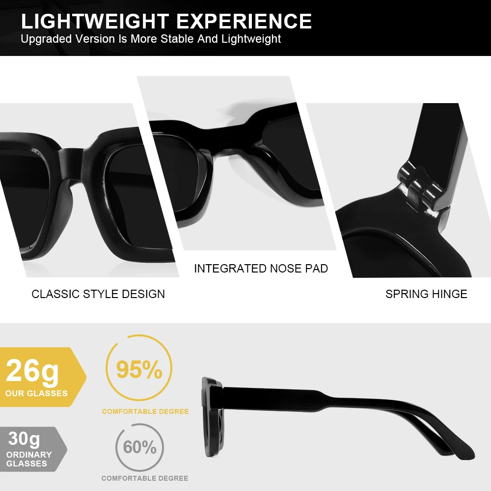 CRIXALIS 4/3/2/1Pcs Casual Rectangular Sunglasses Y2K For Men And Women Driving Running Anti-reflective Sun Glasses Shade UV400