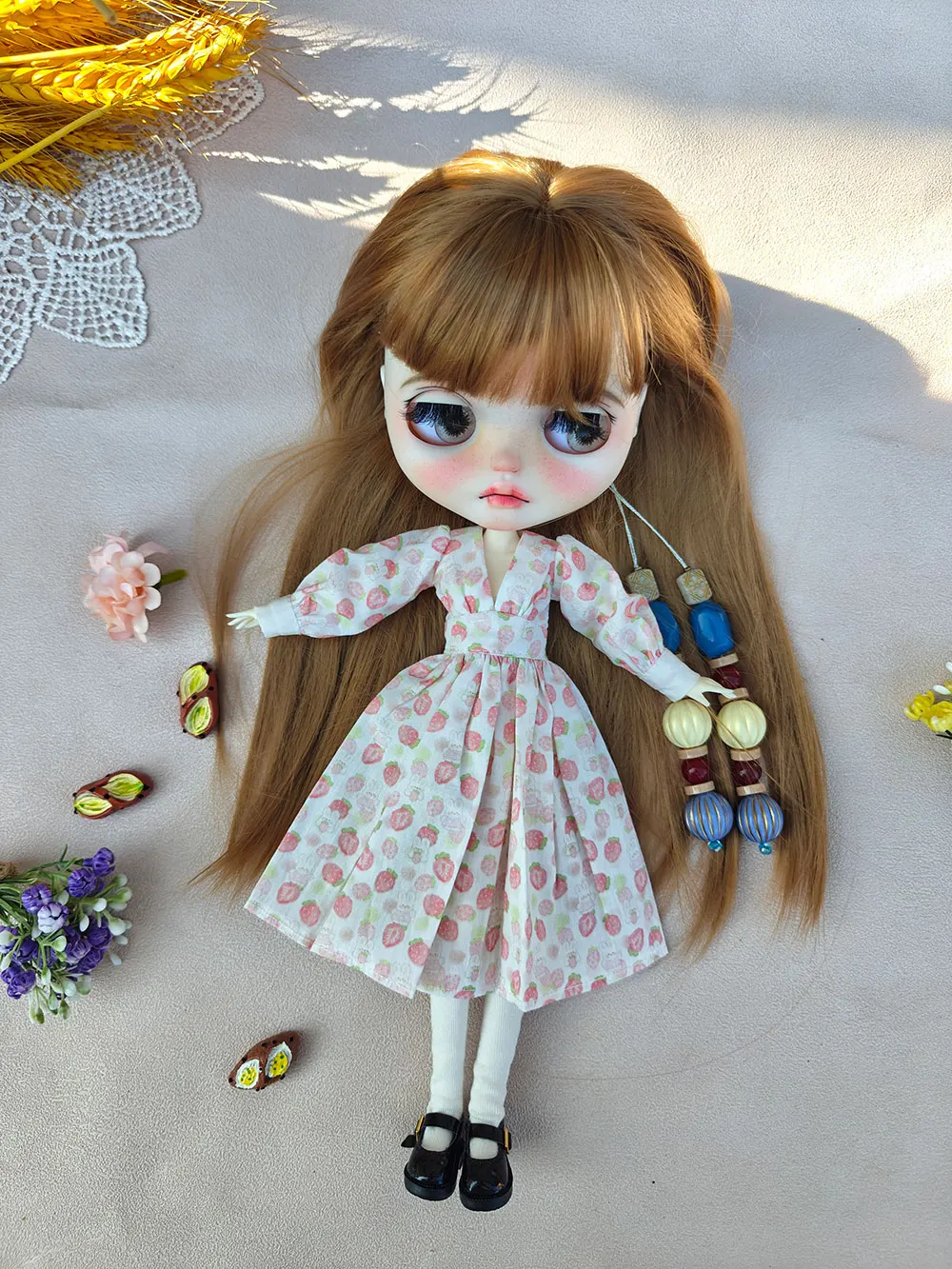 NEW blythe doll clothes  Vintage Cute  barbie dress Handmade Dress for Blythe doll 28-30 cm Accessories OB22 OB24 AZONE