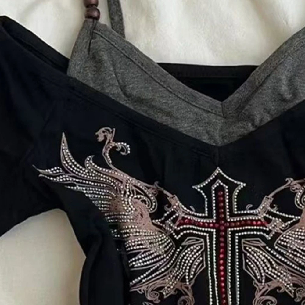 Y2K 90s Style Two-Piece Effect Top - usage example
